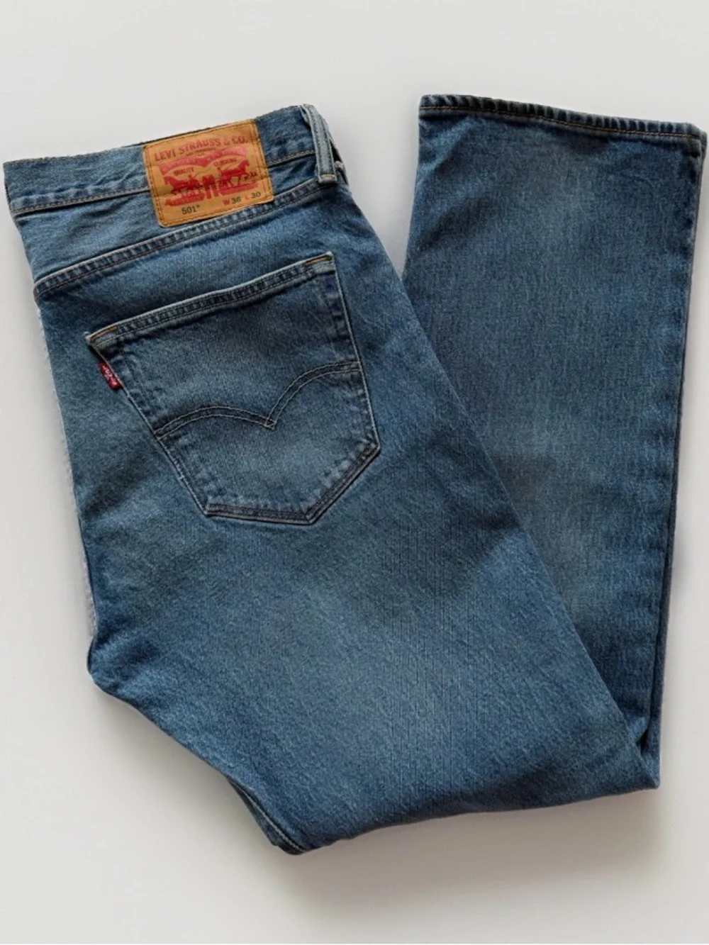 Levi’s 501 Original Fit Jeans Men 36x30 The Ben Straight Leg Button Fly Cotton